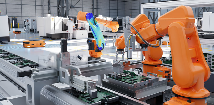 Visual representation of digital twins for smart manufacturing solutions.